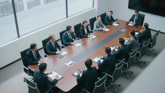 商务会议职场白领人士会议讨论沟通白领开会