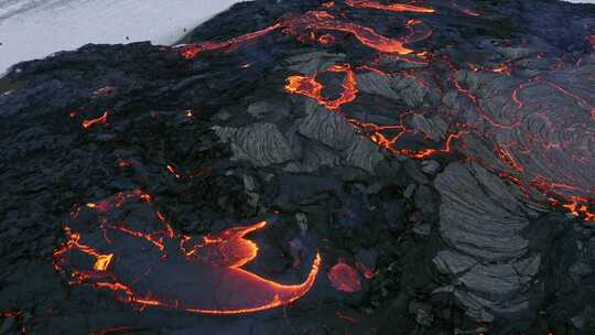 熔岩，冰，火山，喷发