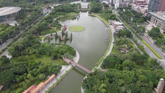 佛山千灯湖公园航拍