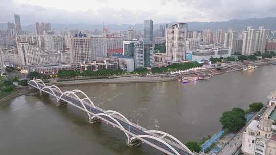 福州闽江两岸烟台山中洲岛江心公园CBD夜景