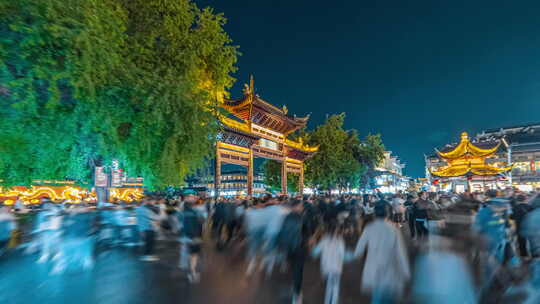 南京夫子庙夜景大范围