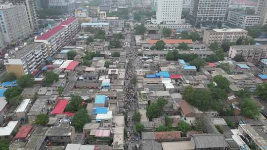 河北邯郸串城街历史文化街区航拍