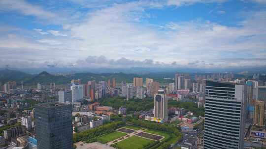 航拍延时宜昌城市山水风光