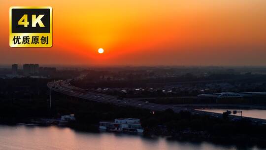 沈阳城市日出日落晚霞日落合集夕阳西下