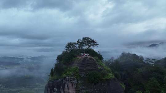 航拍武夷山风景区国家森林公园丹霞地貌风光