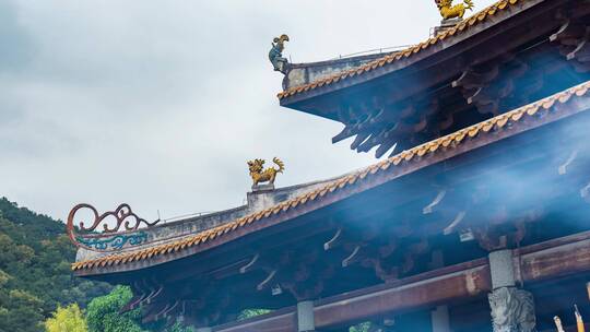 香炉 烧香 香火旺盛 祈祷 祈福 寺庙视频素材模板下载