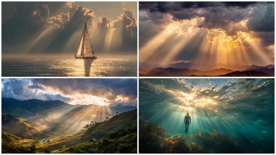 拨云见日 太阳光线 耶稣光 希望 日出 日落