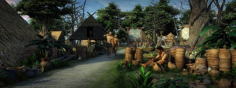 三维古代原始社会原始部落制陶三维动画C视频素材模板下载