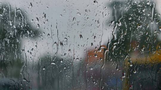 暴雨，下雨天台风天开车，雨刮器，4K视频