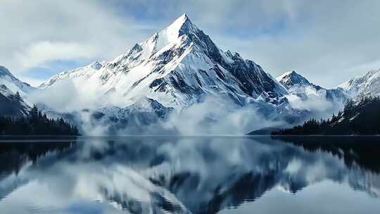 雪山湖泊自然风光