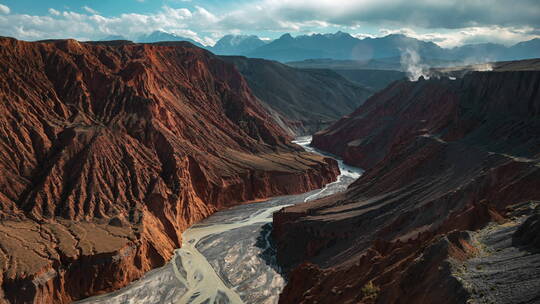 中国新疆安集海大峡谷延时摄影视频素材模板下载