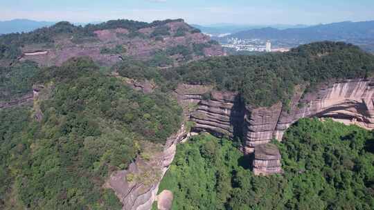 广东丹霞山5A景区丹霞地貌航拍