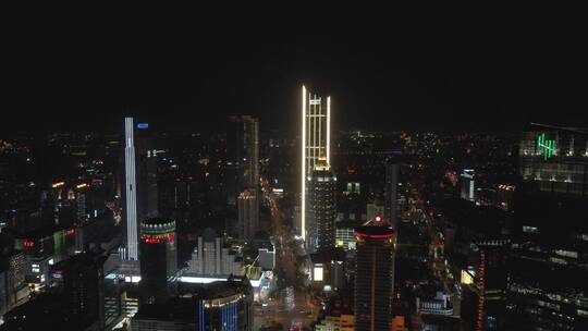 无锡市区三阳广场夜景航拍4K视频素材