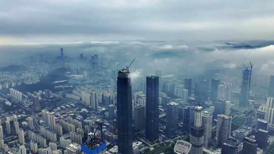 城市台风雨天济南