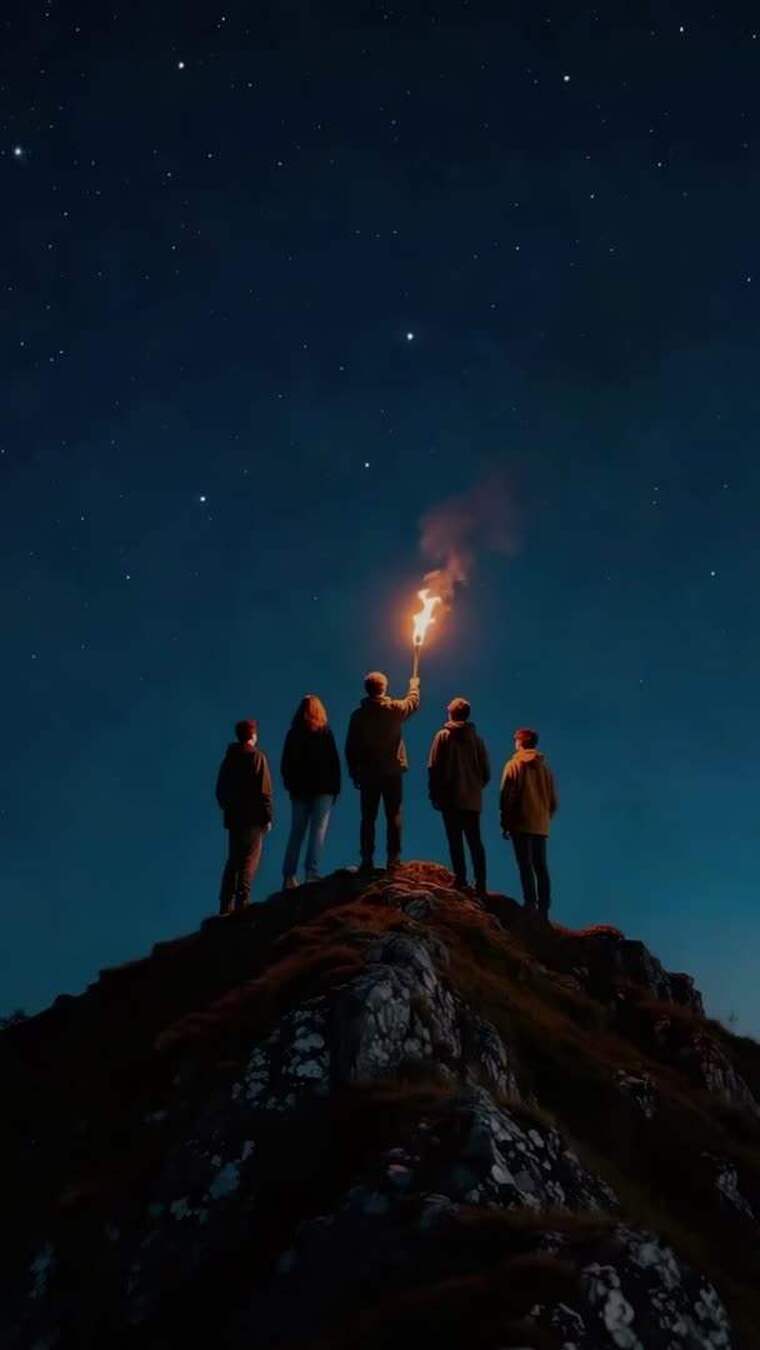 【竖屏】火把传递薪火相传励志团队企业文化