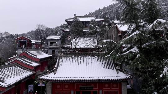 洛阳龙门石窟香山寺雪景