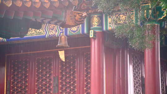 北京故宫雨中风光视频素材模板下载