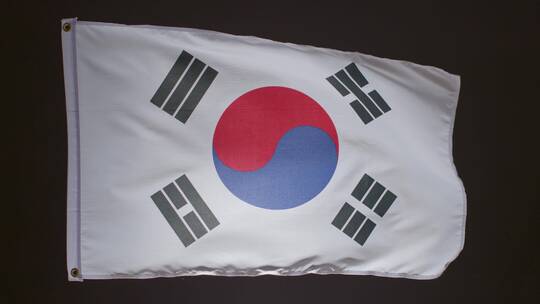 漂浮的韩国国旗