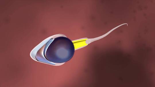 三维人体受精精子解剖精子卵子受精过程视频素材模板下载