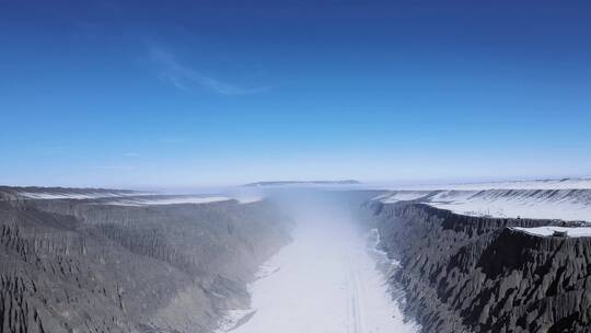 新疆北疆冬天独山子大峡谷航拍