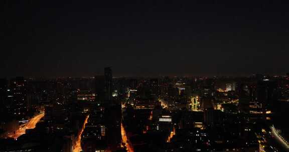 上海浦西夜景航拍