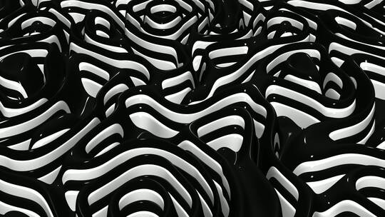 背景与黑白油漆波浪，独家，3D渲染