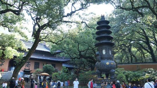 浙江普陀山法雨寺禅院建筑视频