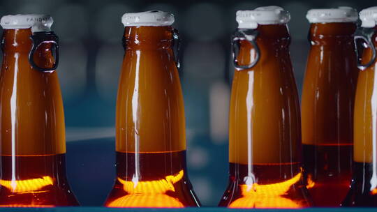 啤酒厂啤酒灌装生产线 封装完成视频素材模板下载
