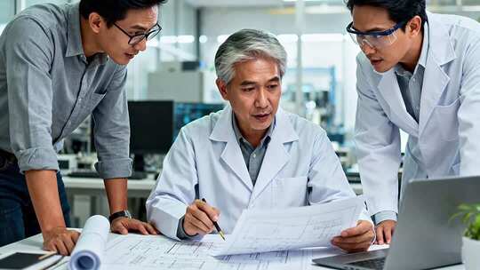 设计师团队工程建筑师设计图纸研究