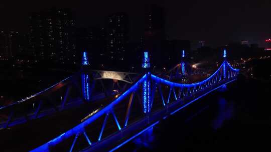 无锡金匮大桥灯光夜景航拍