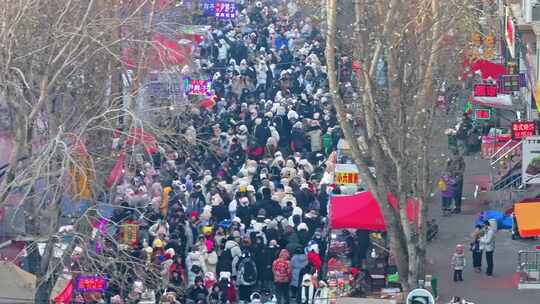 中国黑龙江哈尔滨红专街早市繁忙景象合集