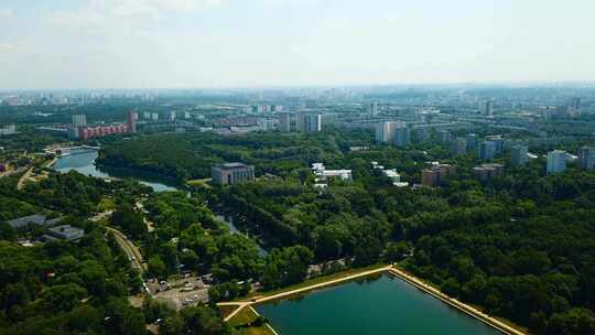 航拍城市建筑住宅区小区现代化发展建设