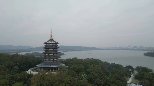 西湖雷峰塔航拍