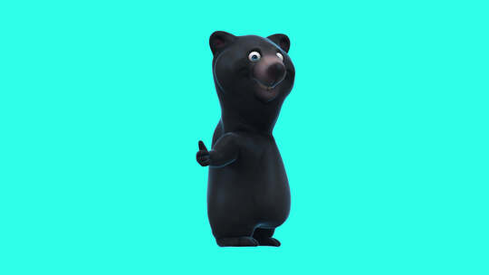 带拇指上下的有趣3D卡通熊（包括alph