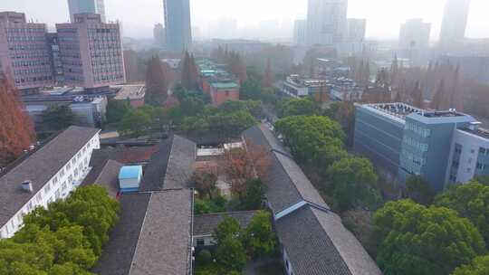 上海杨浦区同济大学本部航拍校园风景风光素