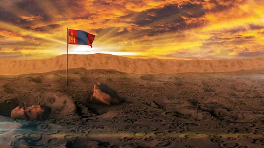 乌托邦蒙古虚拟国旗视频素材模板下载