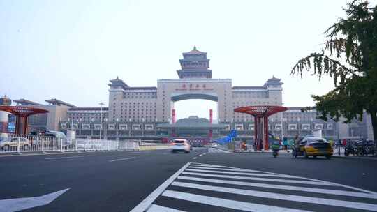 北京西客站交通枢纽春运假期节日