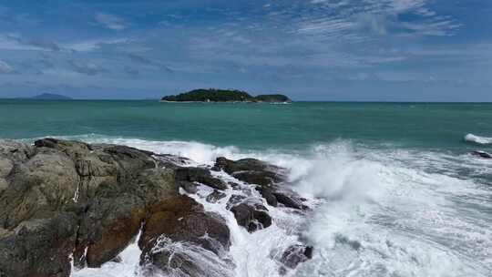 航拍泰国普吉岛拉威蓬贴海岬海滨自然风光