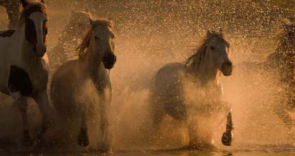 万马奔腾 骏马奔跑 奔跑 团队拼博 积极励志