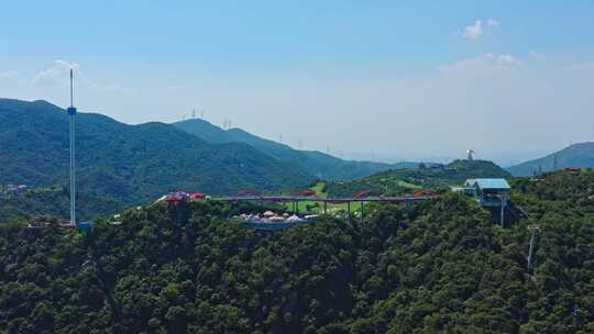 深圳东部华侨城大峡谷云海高地航拍大景前进