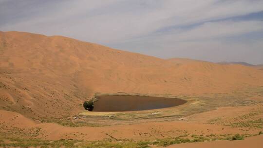 内蒙古巴丹吉林沙漠湖泊视频素材模板下载