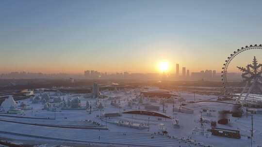 哈尔滨冰雪大世界航拍