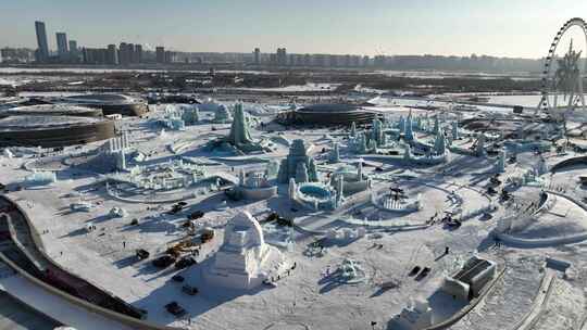 4K第25届哈尔滨冰雪大世界航拍
