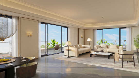 现代风格客厅室内装修展示