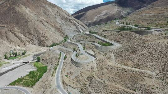 西藏盘山公路视频素材模板下载