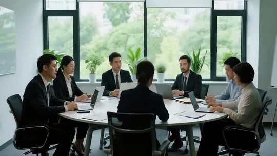 办公室白领开会场景素材