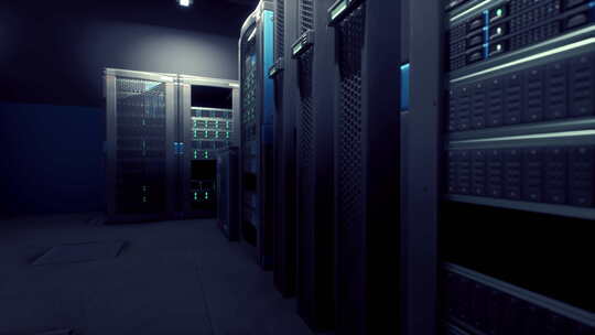 现代数据中心云计算中强大的服务器机房