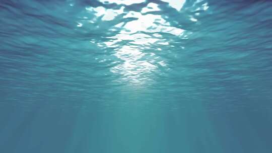 大海海底体积光海浪