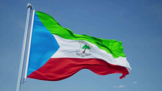 赤道几内亚旗帜视频素材模板下载