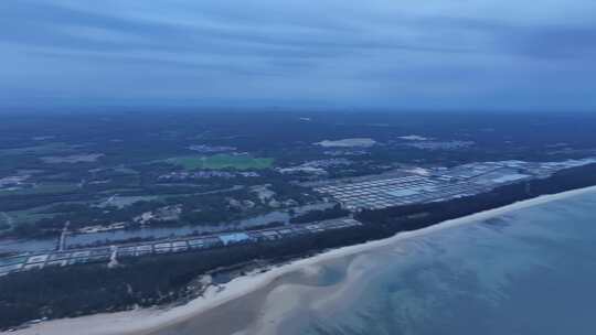 海南龙港海滩沉船航拍